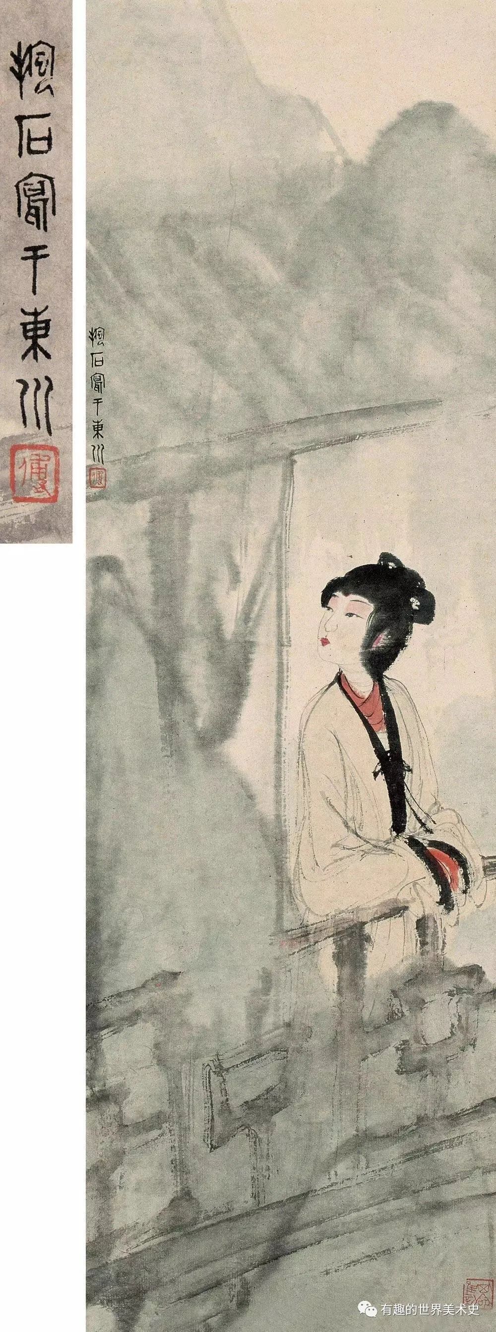 傅抱石笔下的美女，端庄高贵、美艳惊人！_百科TA说
