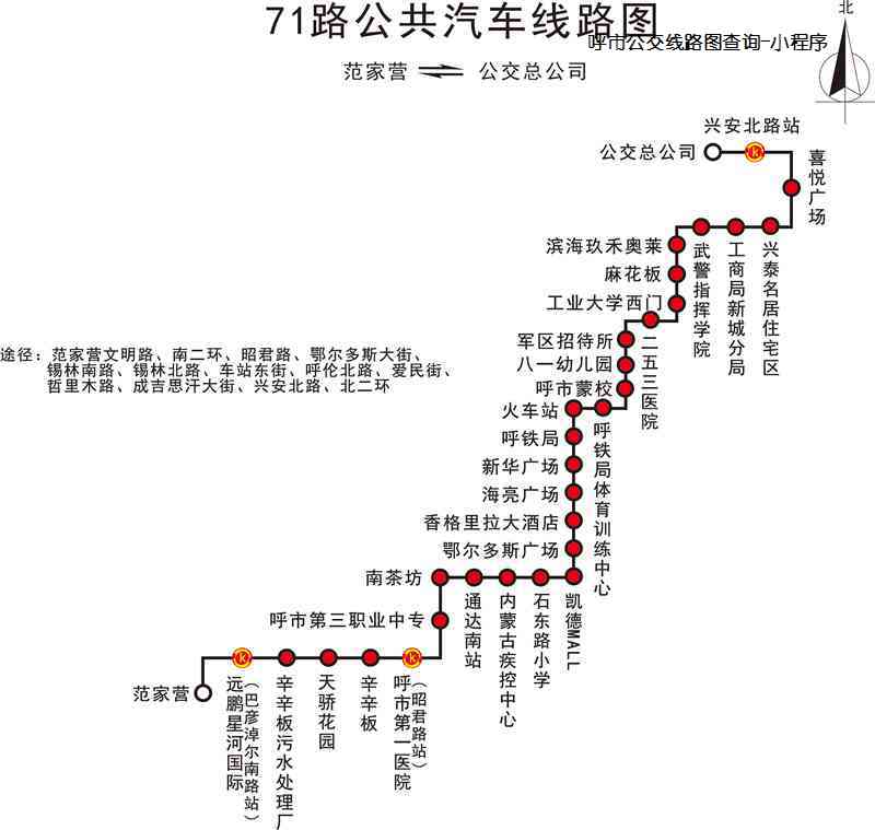 呼和浩特公交71路