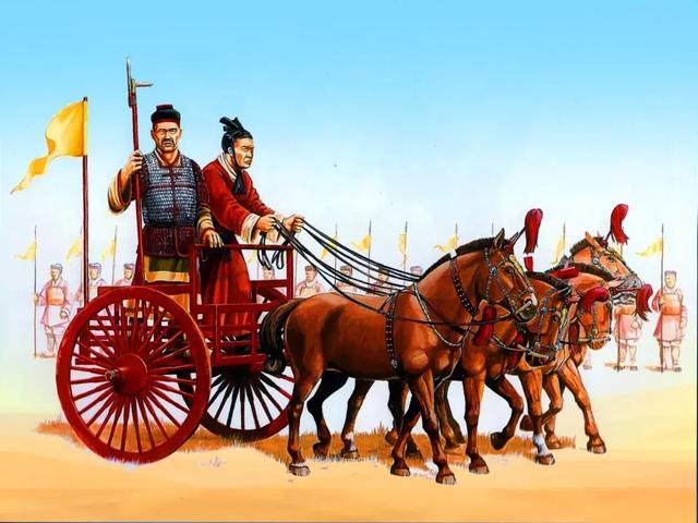  p>中国古代用于战斗的马车.