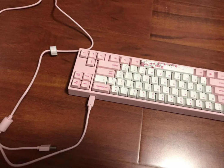 阿米洛miya pro海韵静电容机械键盘(樱花粉轴)