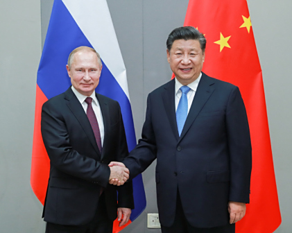 <p>普京（左）与习近平（右）（2019年11月13日）