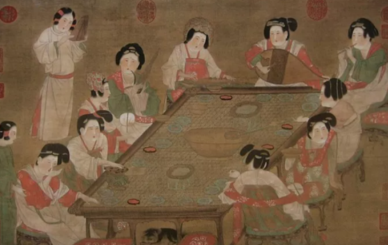 《宫乐图》中唐代女子的披帛到底是什么用？_百科TA说