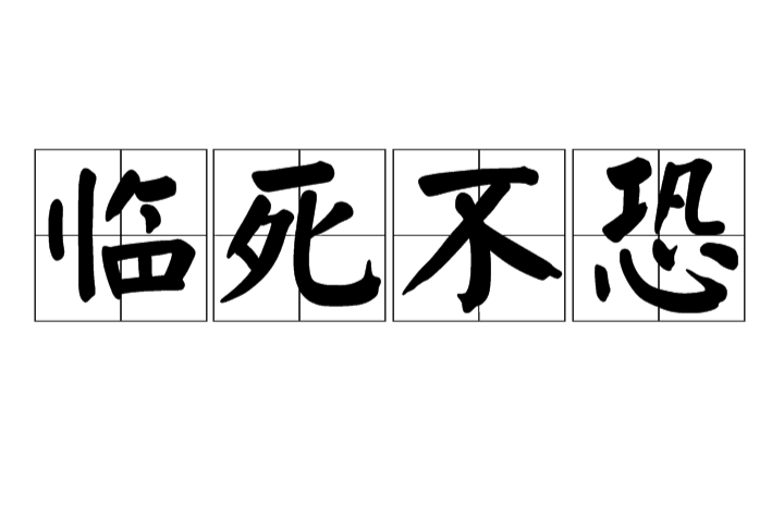 汉语成语,拼音是lín sǐ bù kǒng,意思是面对死亡毫不恐惧