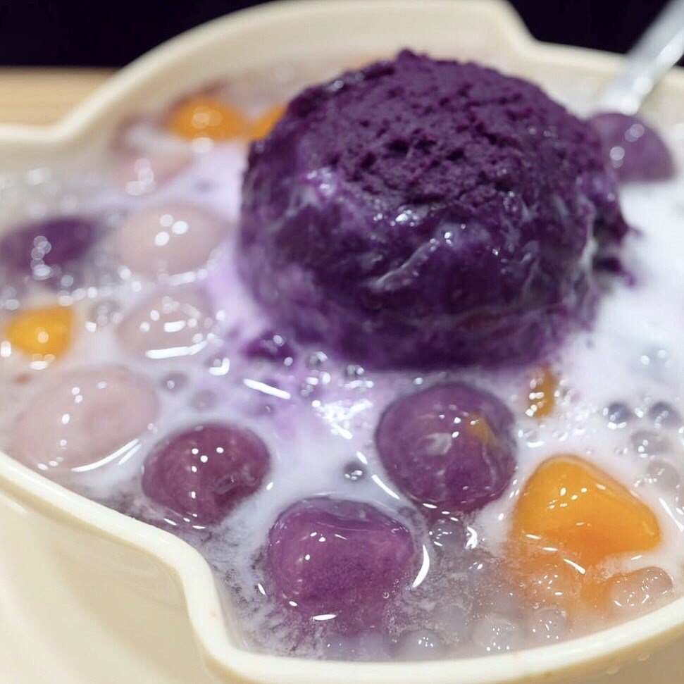 椰汁紫薯西米露