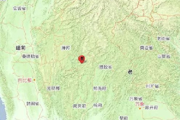 9级地震,震中位于景栋西北方向约90公里(北纬21.54度,东经98.