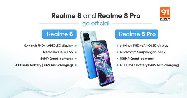 realme 8/Pro发布：后者搭载一亿像素主摄，约1617元起_百科TA说