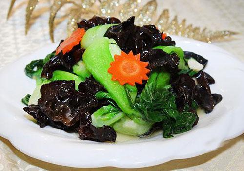 木耳油菜炒虾丝