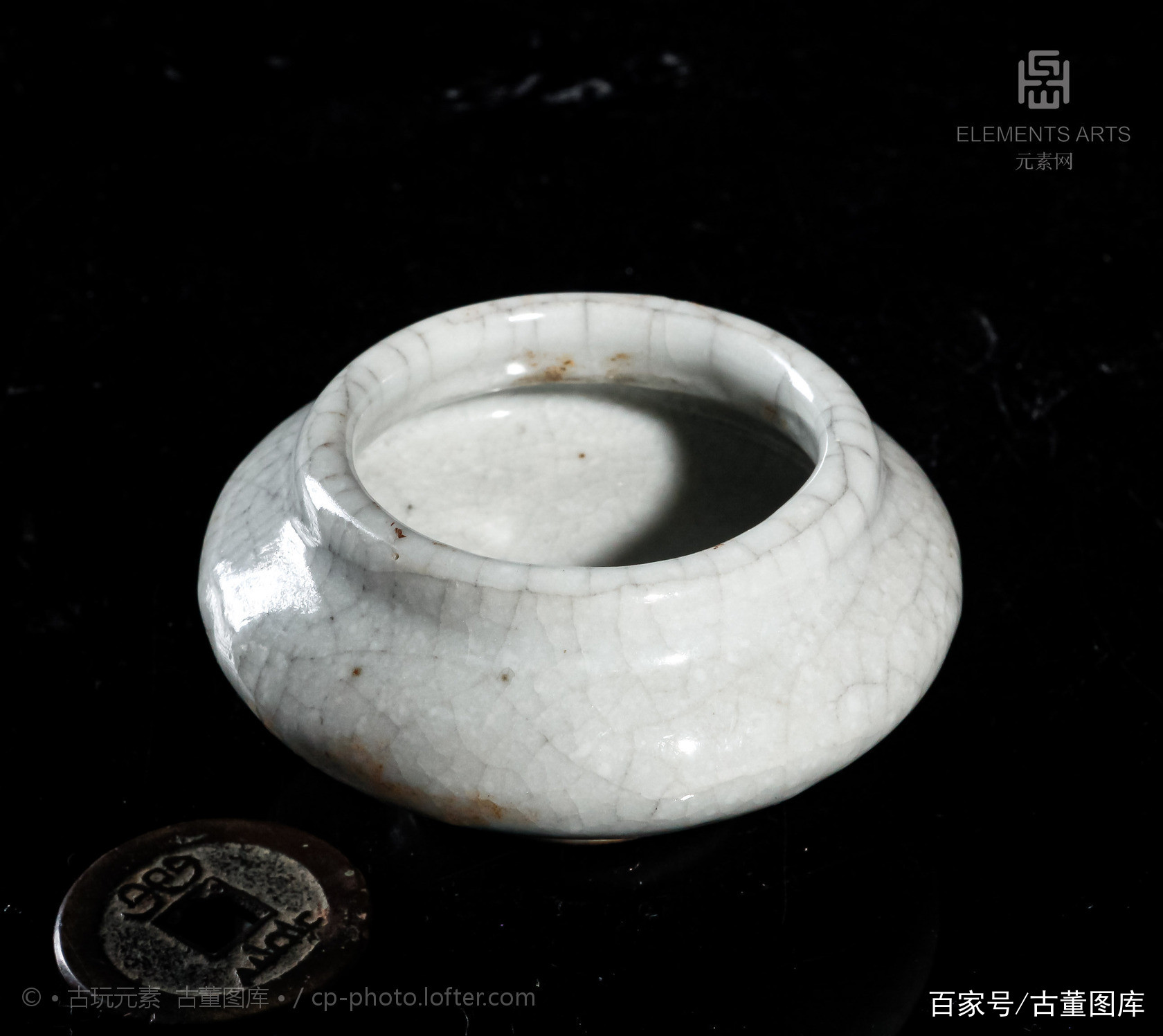 明時代　哥釉水盂 清中晚期哥釉水盂_百科TA说
