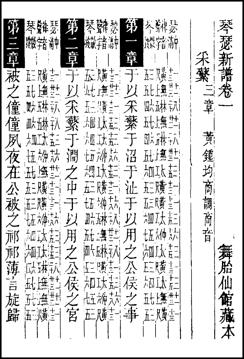  p>《采蘩》古琴曲被收录于1910年 杨宗稷撰辑的《琴学丛书》中. /p>