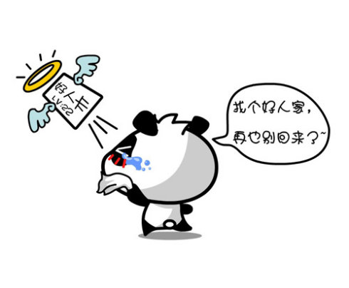 半边脸蛋,表情夸张动作搞怪的熊猫,nonopanda又叫"林熊猫","无知熊猫"