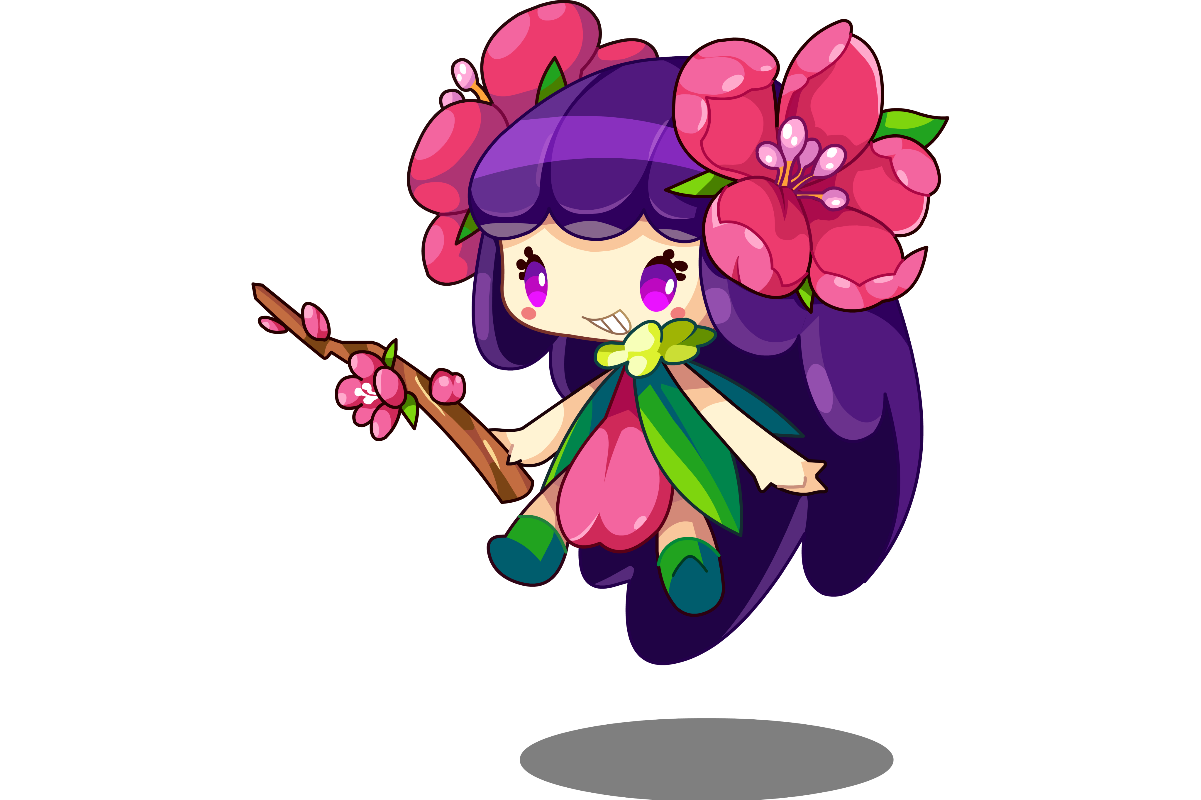 》中的宠物,可与迎春花精灵,樱花精灵,牡丹精灵合体进化为赏春精