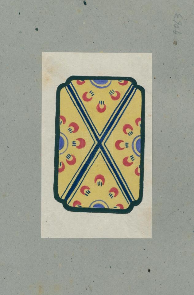 民国花瓣几何纹图案画