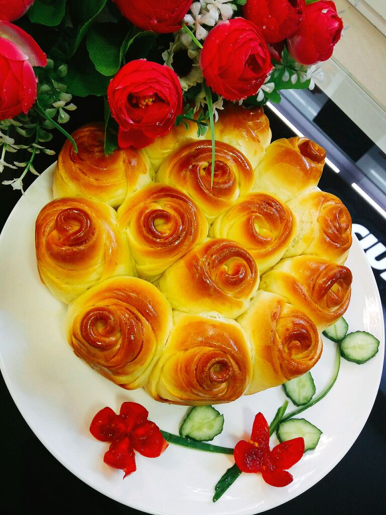 枫糖浆玫瑰花面包