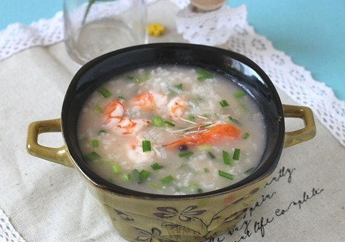 韭菜鲜虾粥