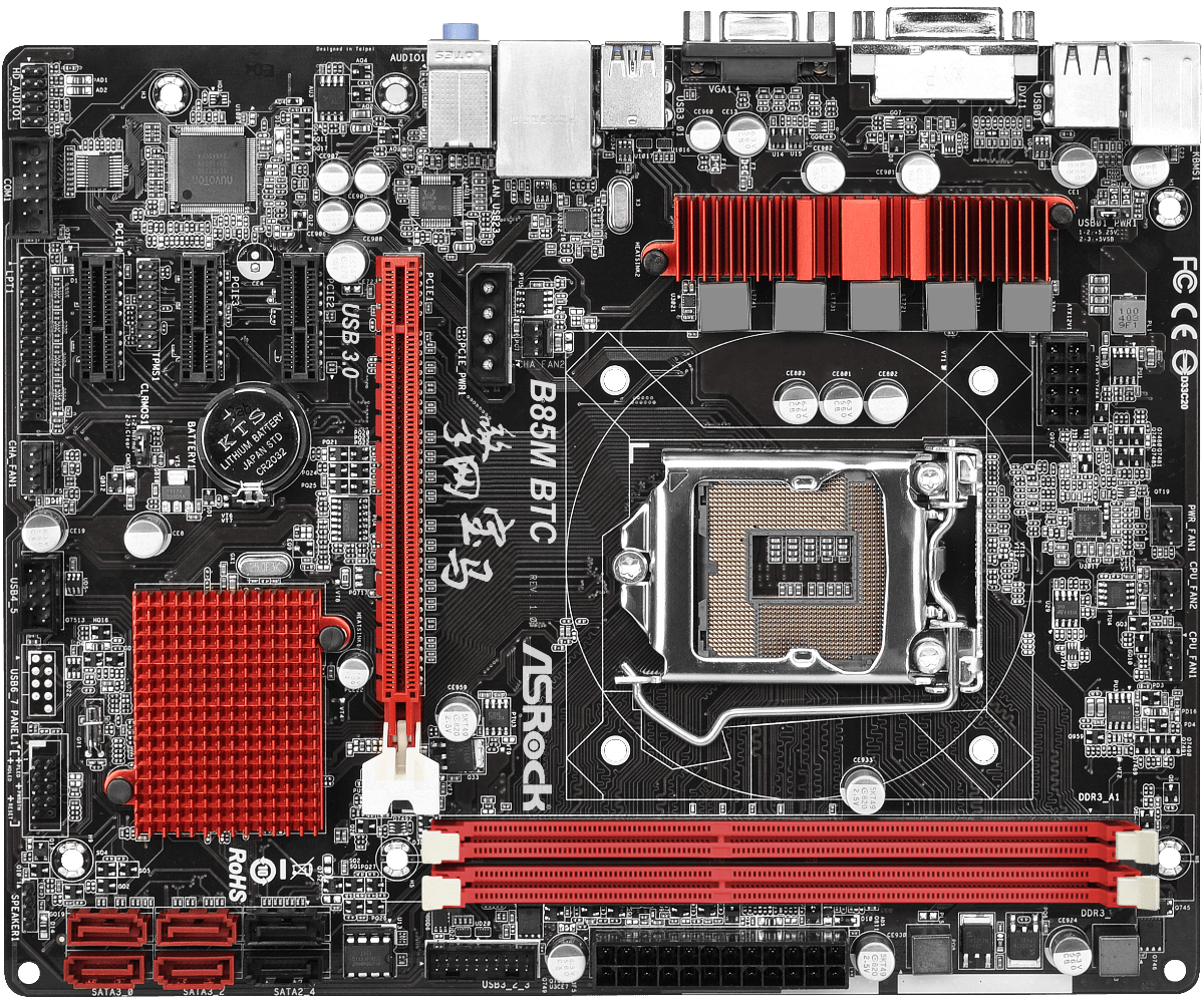 华擎b85m btc主板