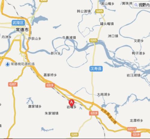  p>岩嘴乡人民政府位于汉寿县城以南,距县城16.