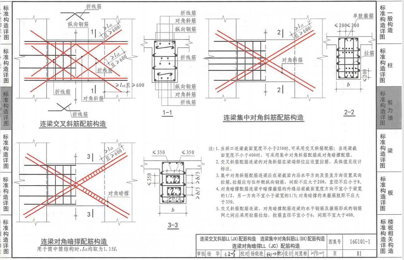 连梁交叉暗撑