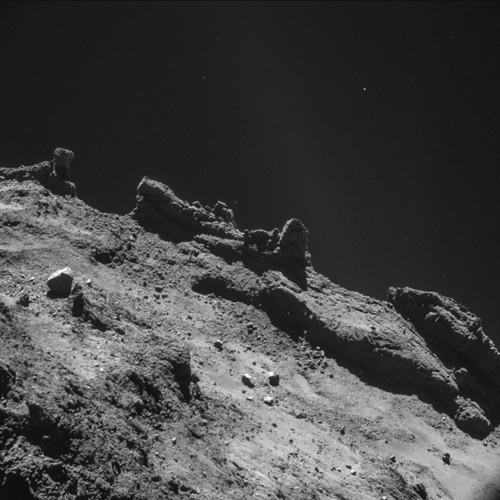 这颗彗星表面有大型岩石,沙丘. /p>