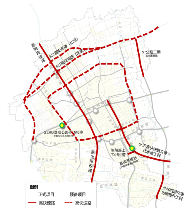  p>s22嘉安高速是上海市高快速路中远期建设计划的一条线路,起讫点为g