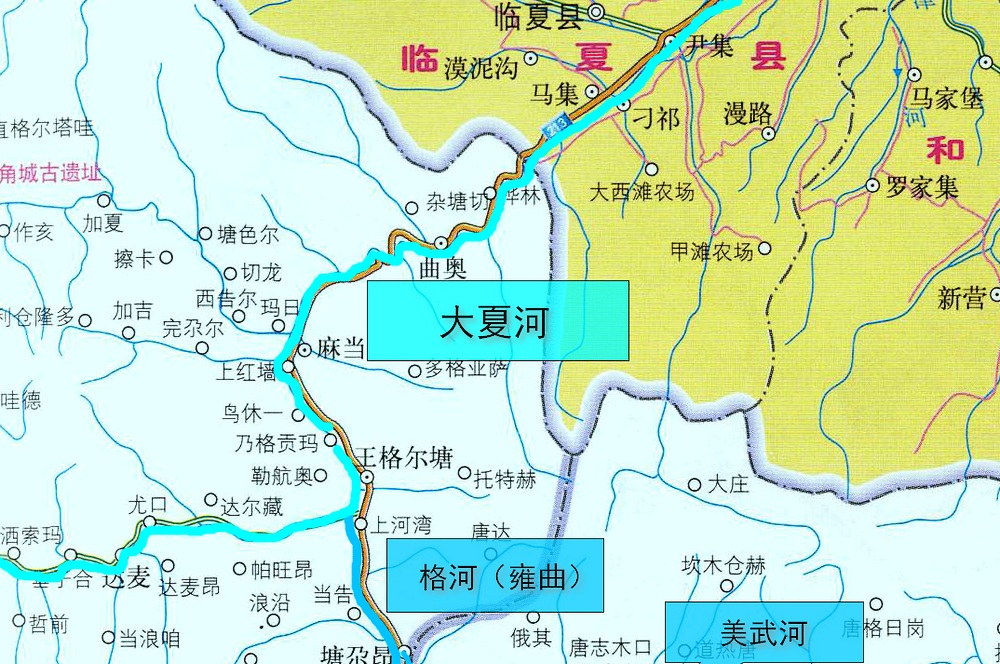 data-id="gnascxf36o">格河,藏语称"雍曲",也有咯河之称,见于一些地图