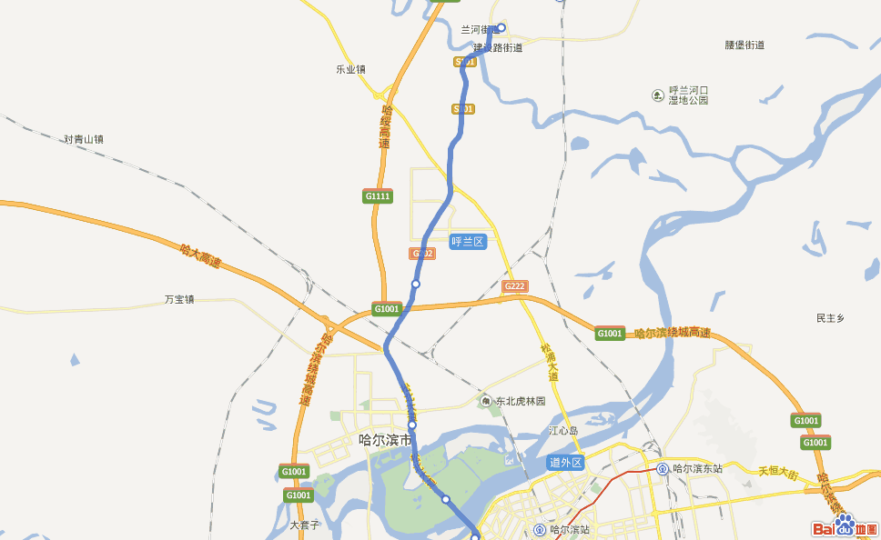 data-lemmaid="177863">哈尔滨 /a>到呼兰城际公交的一条线路,由河梁