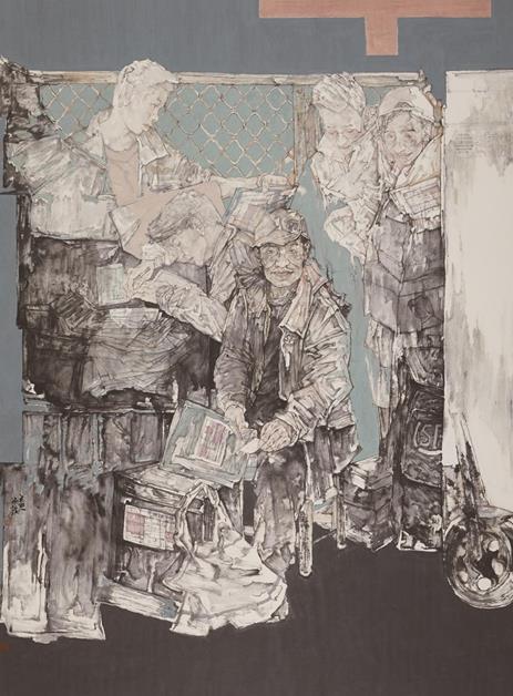  p>《风雨同舟》是孙棋创作国画作品. /p>