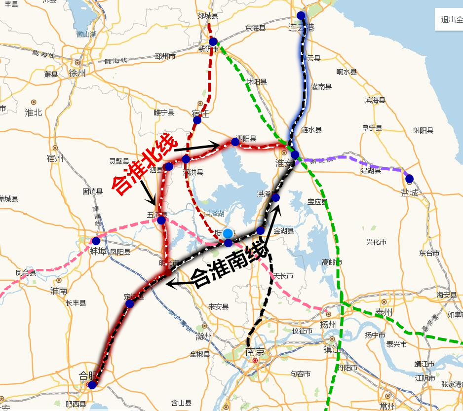  p>"合淮铁路"是合肥至淮安的铁路简称,现在线路走向并不明确,存在合