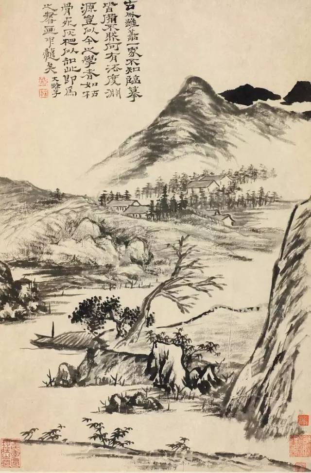 四僧画集／ 瀬江（弘仁）、髡残、石濤、 八大山人　　　中国書籍　国内入手困難品 中国四大画僧石涛、八大山人、髡残和弘仁作品欣赏，你更喜欢谁