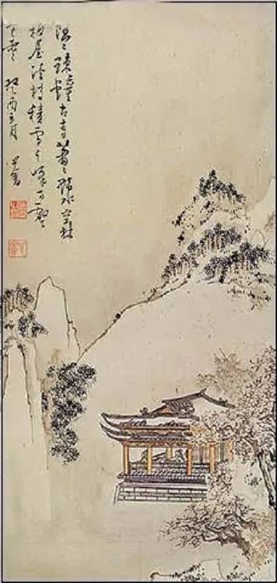 溥心畲古寺疏钟图_百度百科