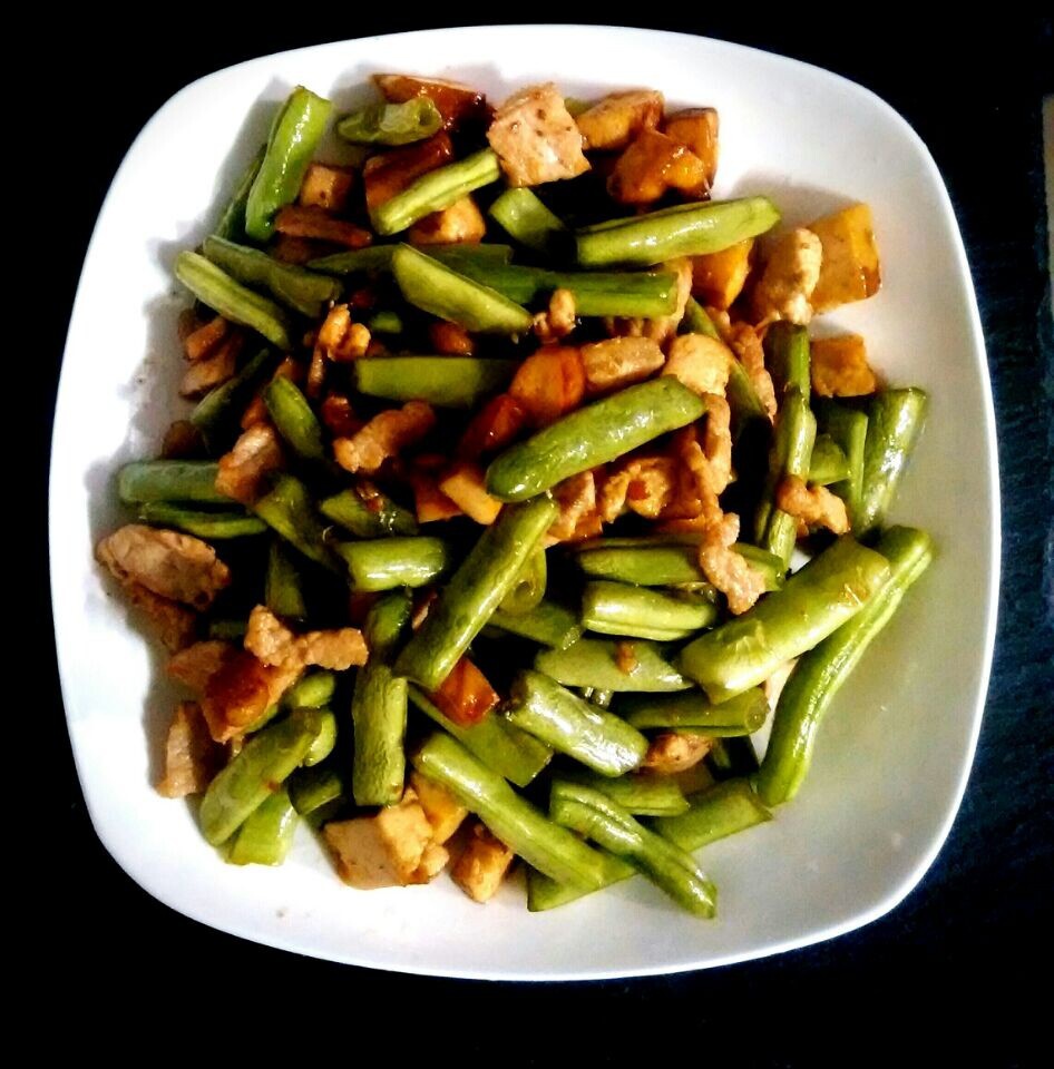 豆干肉末炒四季豆