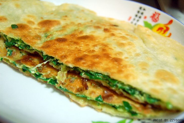 韭菜炒鸡蛋饼