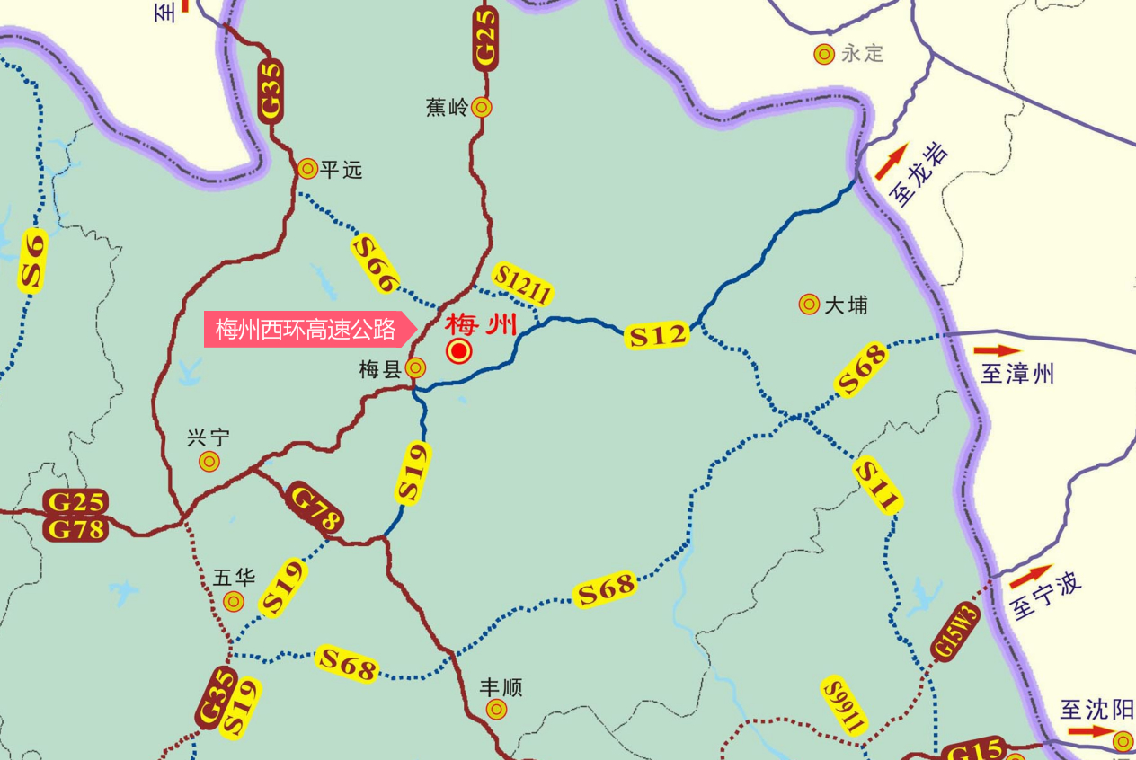 简称"梅州西环高速",是中国广东省梅州市境内一条半环状高等级公路,为