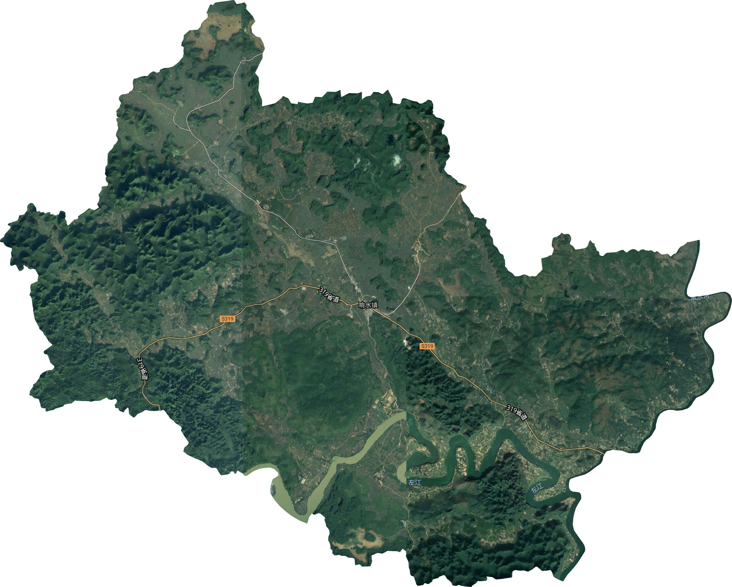 地处龙州县东北部,东以黑水河为界,与崇左