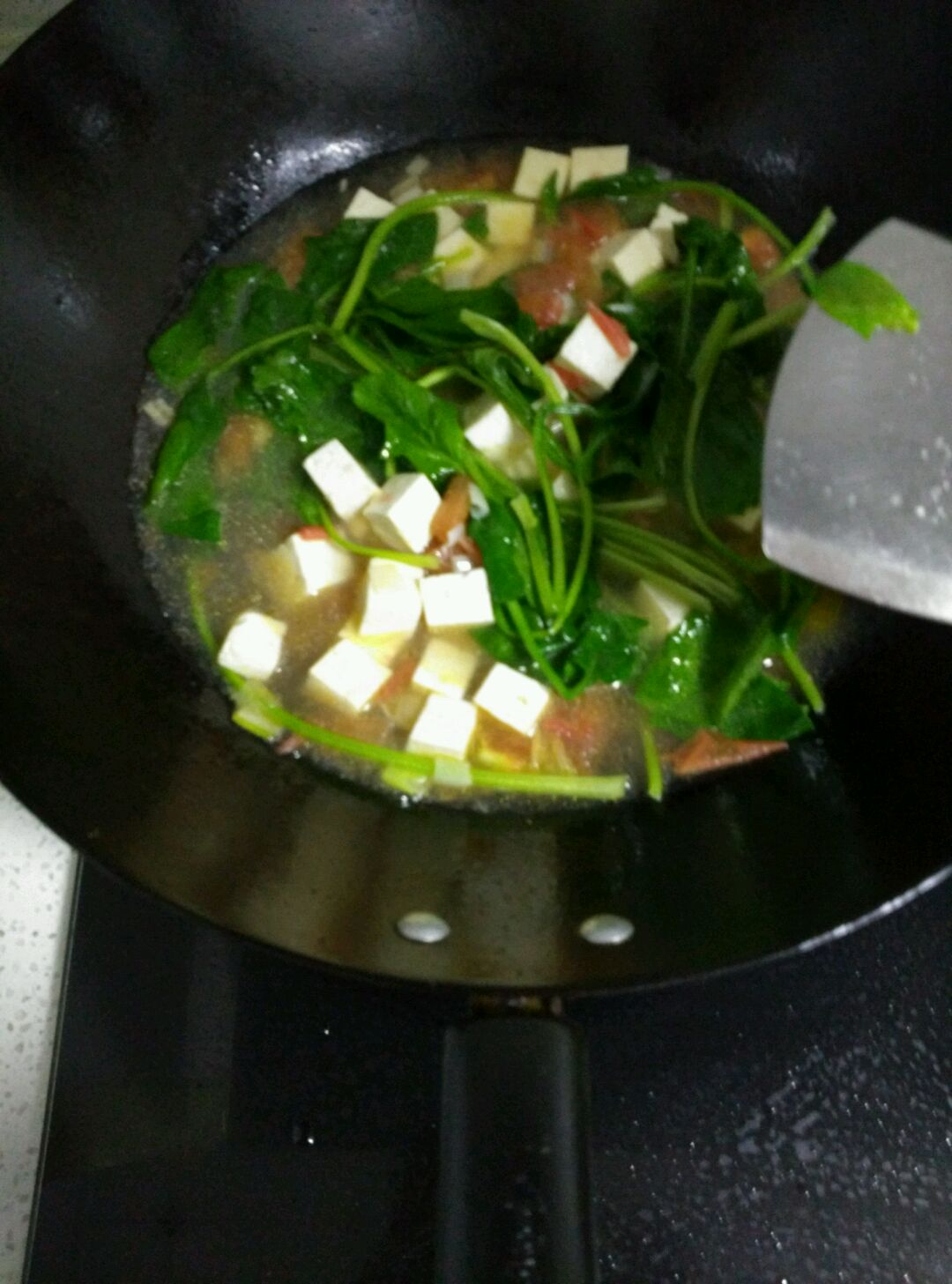 菠菜金钩豆腐汤
