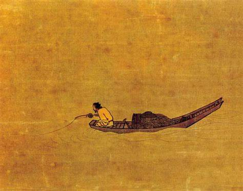 工芸掛軸 中国美術 南宋画 複製画 重文 寒江獨釣図 892 馬遠