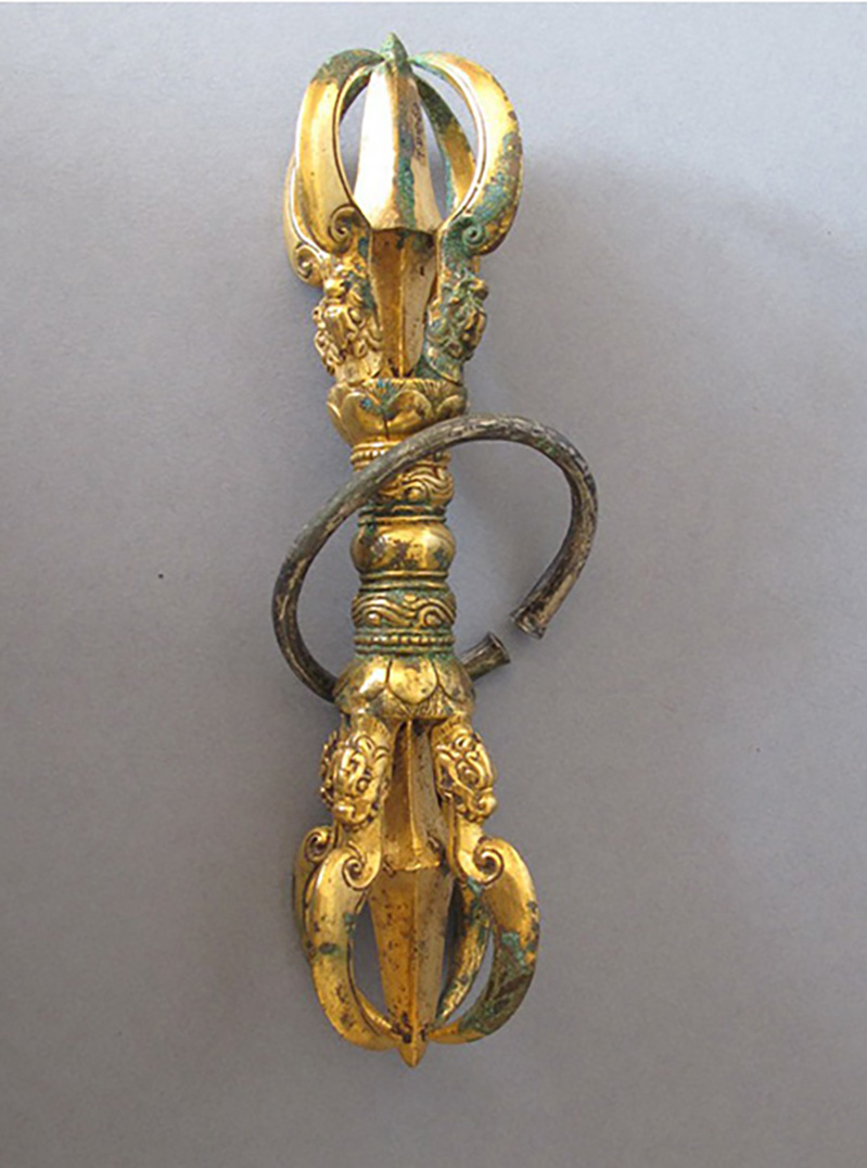 宋大理国时期铜鎏金九股金刚杵