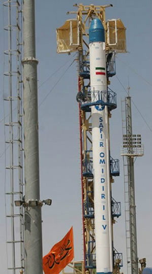  p>信使号运载火箭,是伊朗研制的第一种能将卫星送入近地轨道的运载