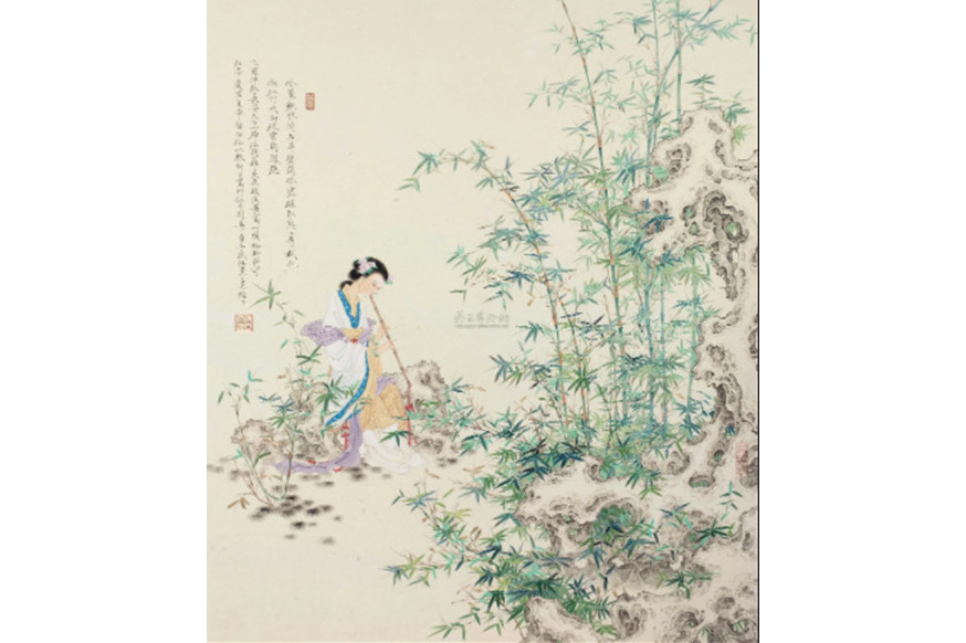 竹林吹箫图