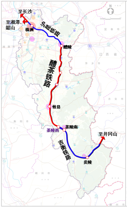 运营,北与浙赣铁路 a target="_blank" href="/item/醴陵站/7209552"