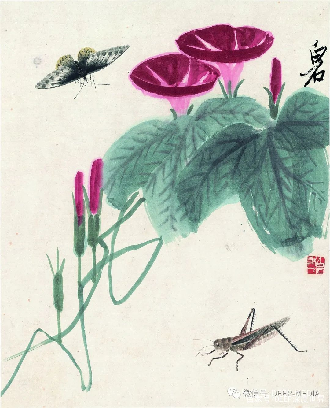 水墨画巨匠【草間偷活.斉白石草虫世界大型画集】北京画院編中国美術研究者の座右の書 工虫花卉，形神俱见，草间偷活：齐白石笔下的草虫世界_百科TA说