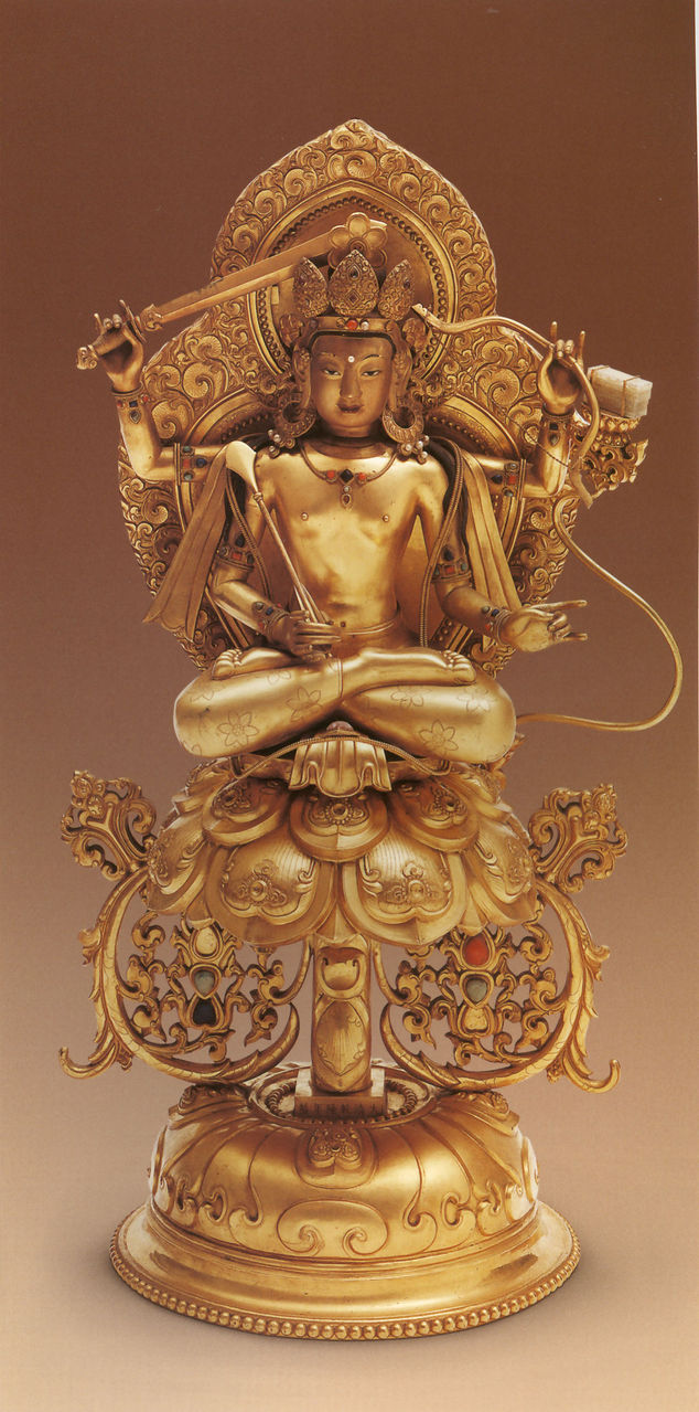 金嵌珠石文殊菩萨像