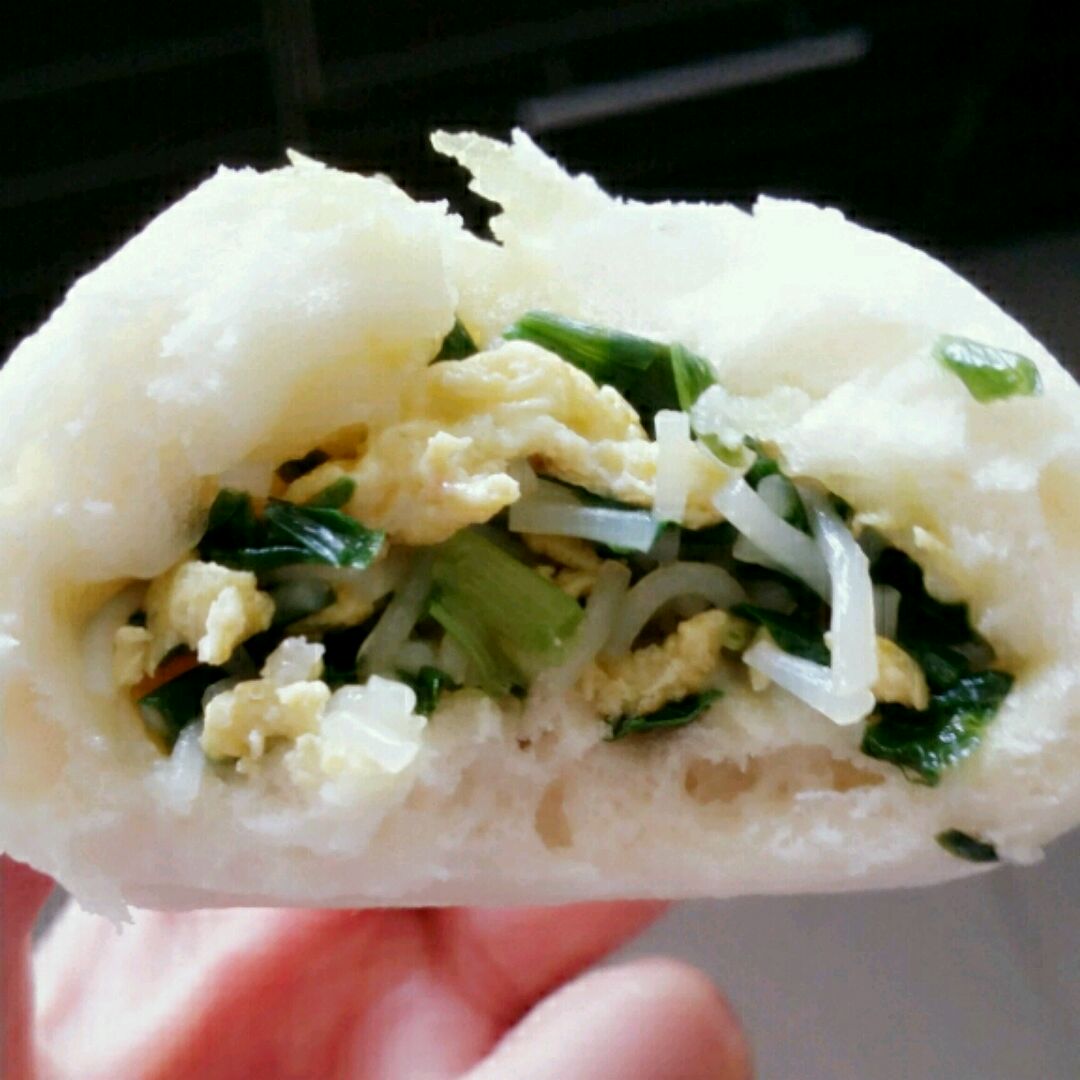 韭菜鸡蛋粉条包子