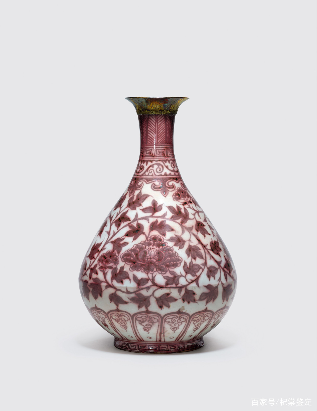 時代物 釉里紅魚藻紋盖罐 中国古玩 唐物 古陶瓷品 歴史有る年代