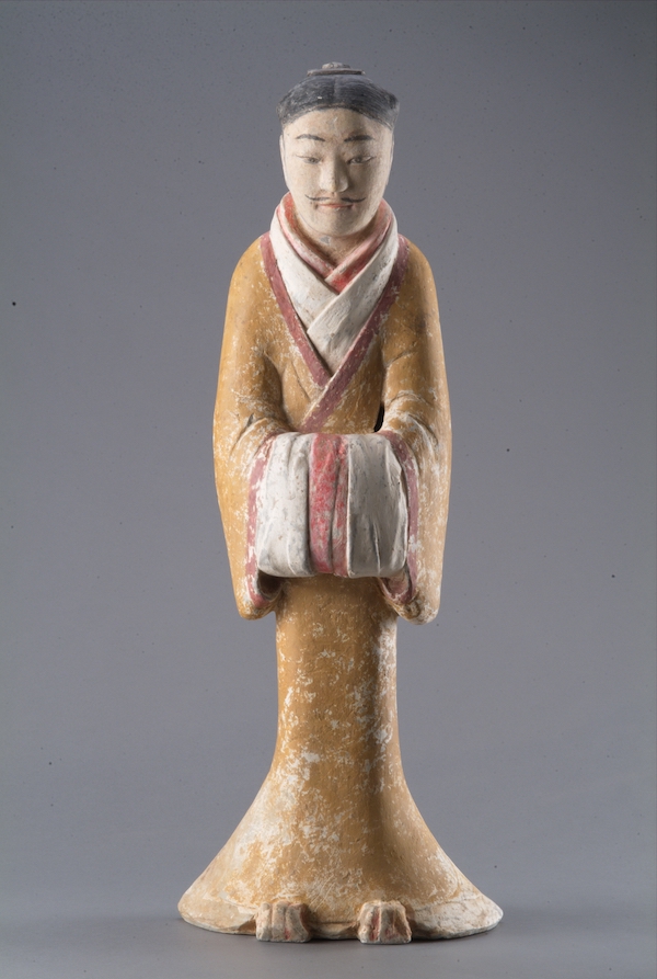  p>汉代俑的质料以陶质为多,但江南仍多流行木俑.