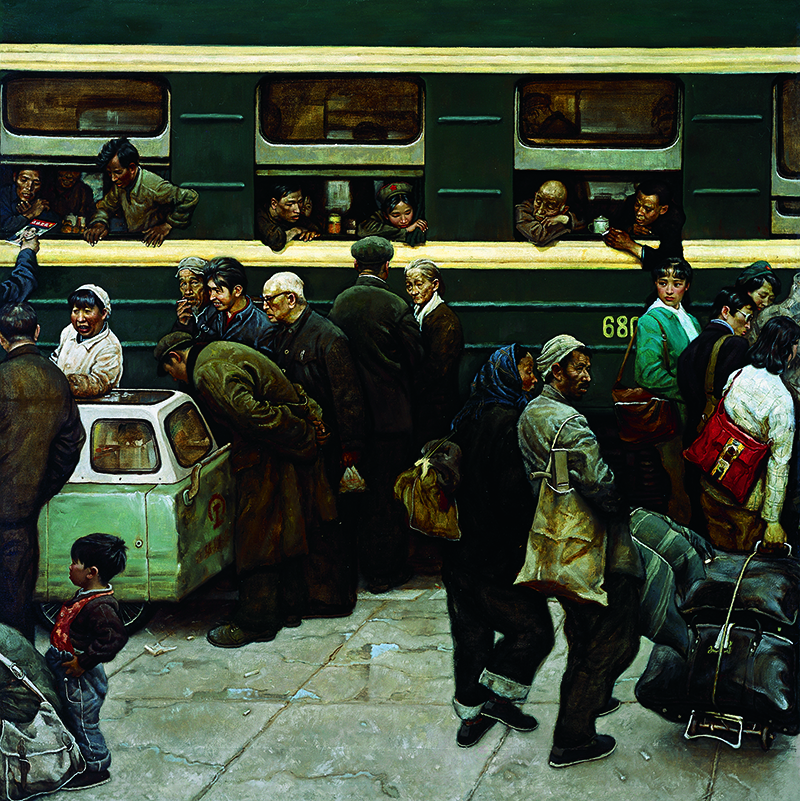 《赶火车》是油画家 a target="_blank" href="/item/高小华/3624903"