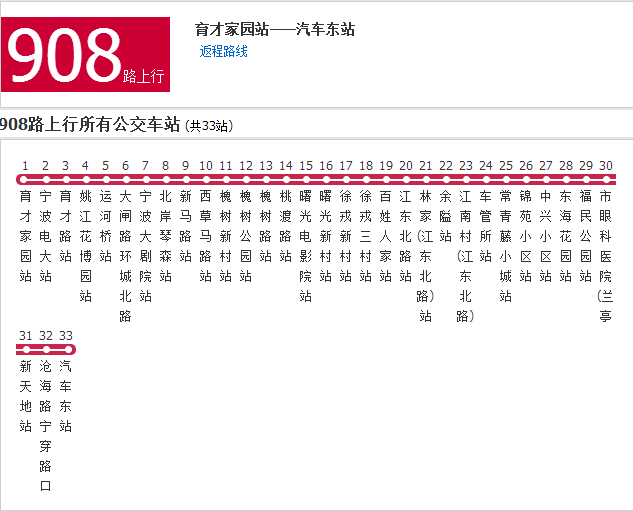 宁波公交908路