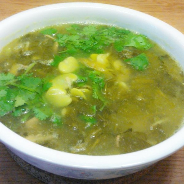 蚕豆酸菜丝粉汤
