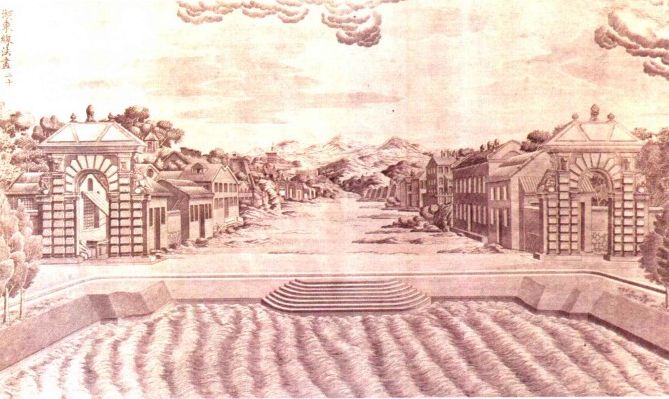 target="_blank" href="/item/圆明园">圆明园 /a>线法山螺狮牌楼东面