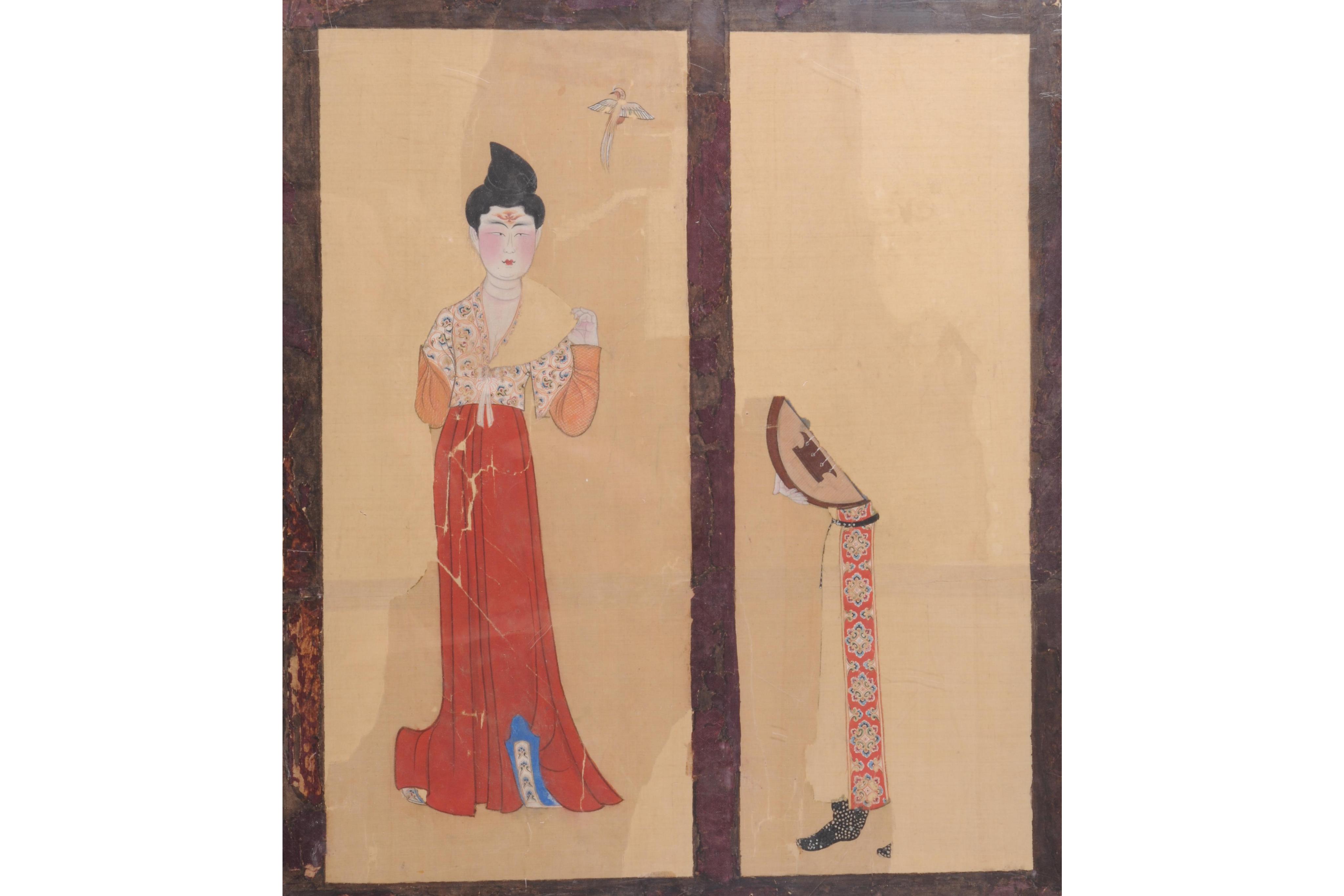 唐彩绘舞伎图,现收藏于新疆维吾尔自治区