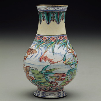 清画珐琅福寿瓶